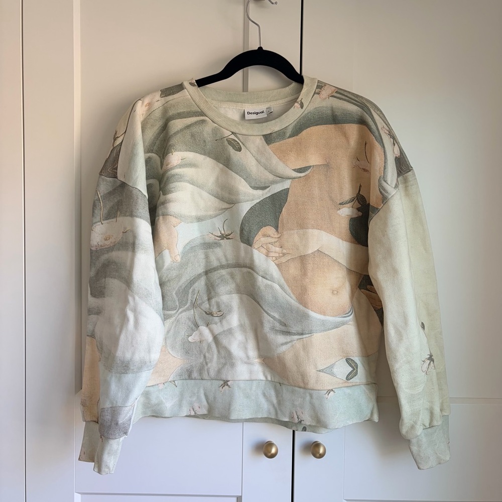 Desigual Pastel Arty Print Venus Crewneck Sweatshirt | L - Picture 4 of 8